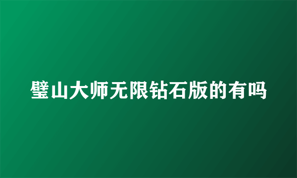 璧山大师无限钻石版的有吗