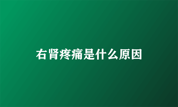 右肾疼痛是什么原因