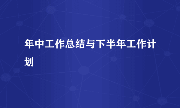 年中工作总结与下半年工作计划
