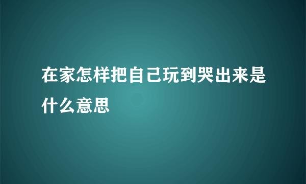 在家怎样把自己玩到哭出来是什么意思