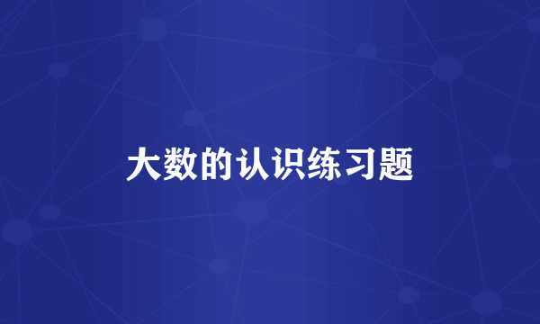 大数的认识练习题