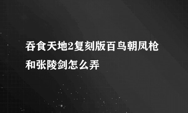 吞食天地2复刻版百鸟朝凤枪和张陵剑怎么弄