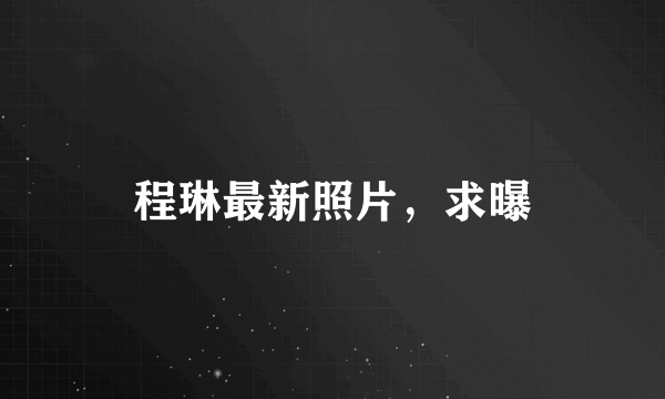 程琳最新照片，求曝