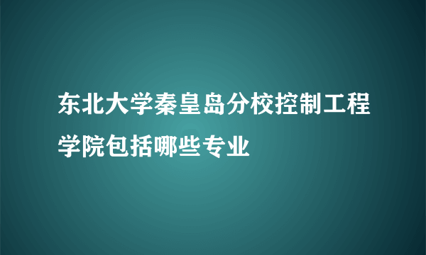 东北大学秦皇岛分校控制工程学院包括哪些专业