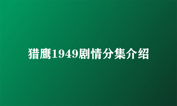 猎鹰1949剧情分集介绍