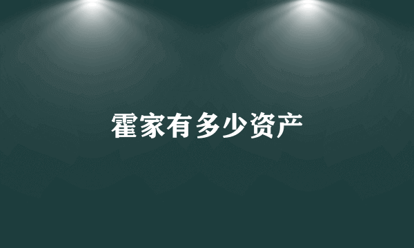 霍家有多少资产