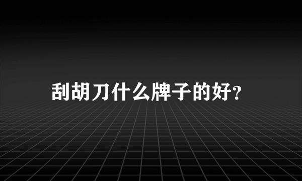 刮胡刀什么牌子的好？