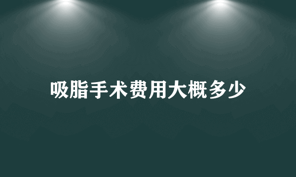 吸脂手术费用大概多少