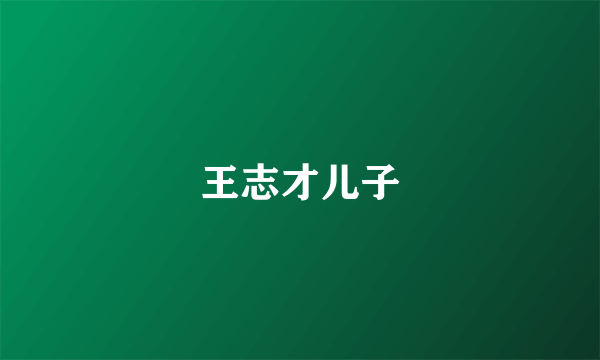 王志才儿子