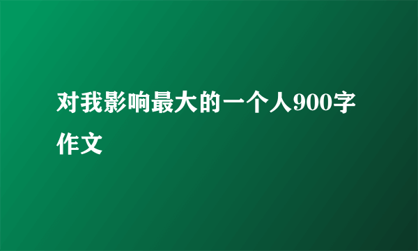 对我影响最大的一个人900字作文
