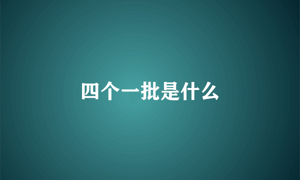 四个一批是什么