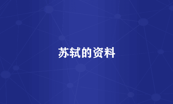 苏轼的资料