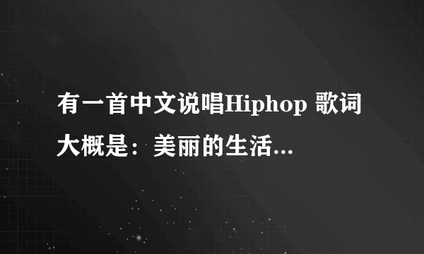 有一首中文说唱Hiphop 歌词大概是：美丽的生活我们可以去创造,每一个夜