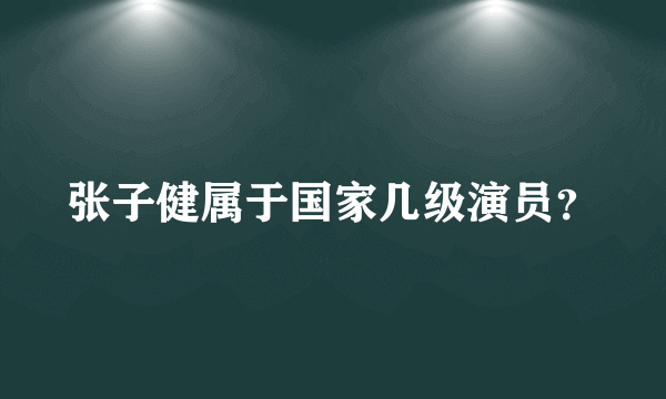 张子健属于国家几级演员？