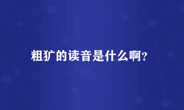 粗犷的读音是什么啊？