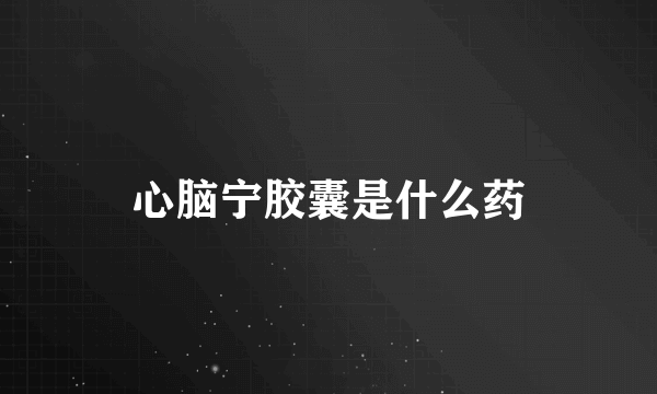 心脑宁胶囊是什么药