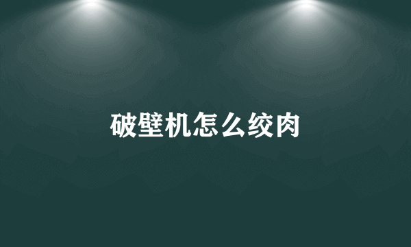 破壁机怎么绞肉