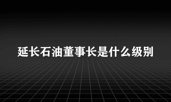 延长石油董事长是什么级别