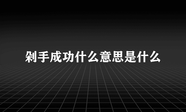 剁手成功什么意思是什么