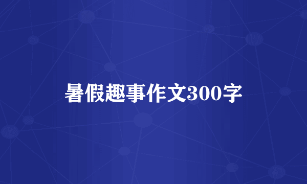暑假趣事作文300字