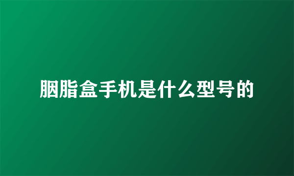 胭脂盒手机是什么型号的