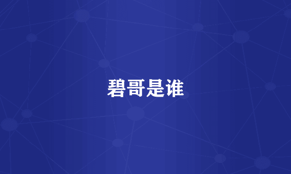 碧哥是谁