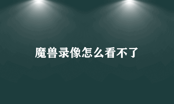 魔兽录像怎么看不了