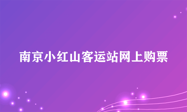 南京小红山客运站网上购票