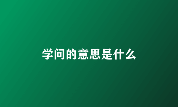 学问的意思是什么