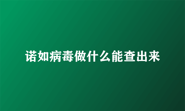 诺如病毒做什么能查出来