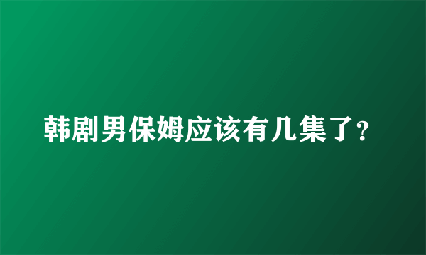 韩剧男保姆应该有几集了？