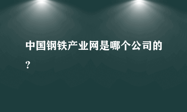 中国钢铁产业网是哪个公司的？