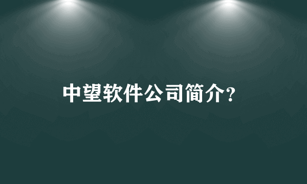 中望软件公司简介？