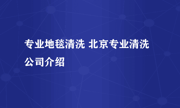 专业地毯清洗 北京专业清洗公司介绍