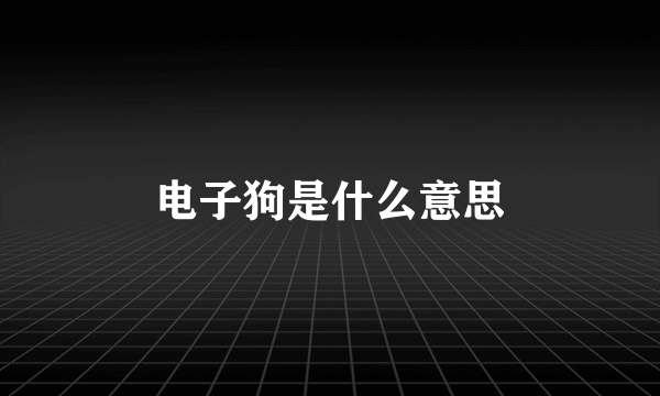 电子狗是什么意思
