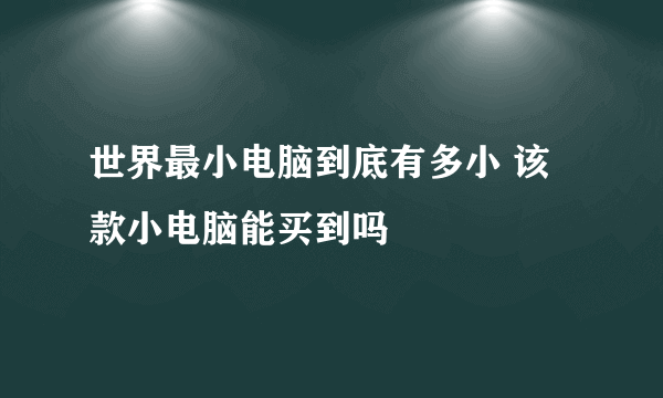 世界最小电脑到底有多小 该款小电脑能买到吗
