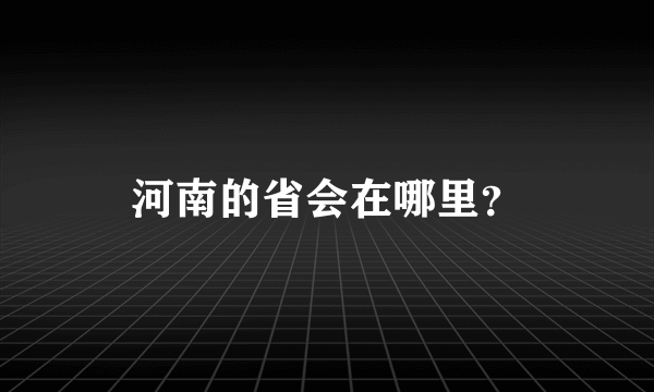 河南的省会在哪里？