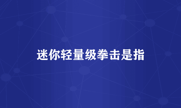 迷你轻量级拳击是指