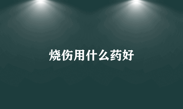 烧伤用什么药好