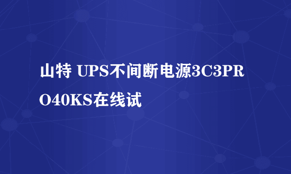 山特 UPS不间断电源3C3PRO40KS在线试