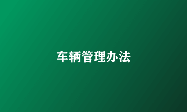 车辆管理办法