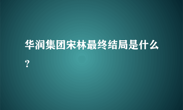 华润集团宋林最终结局是什么？