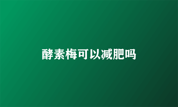 酵素梅可以减肥吗