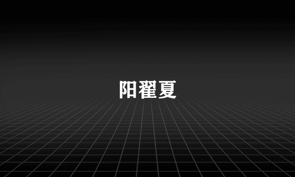 阳翟夏