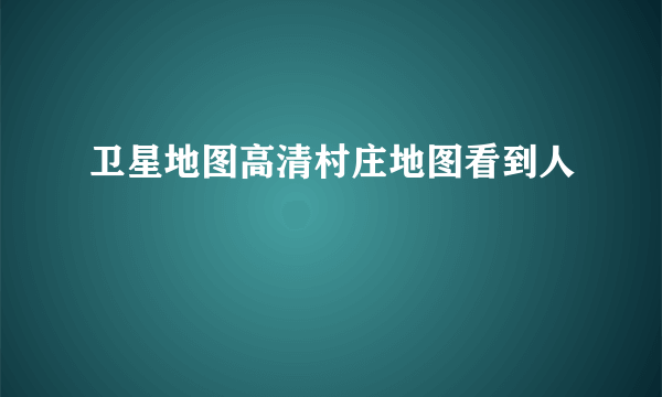 卫星地图高清村庄地图看到人