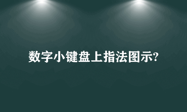 数字小键盘上指法图示?
