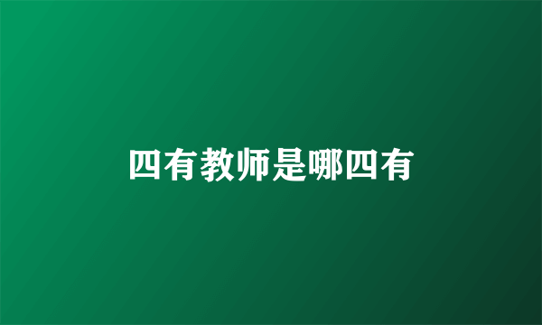 四有教师是哪四有
