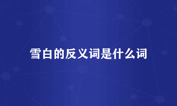 雪白的反义词是什么词