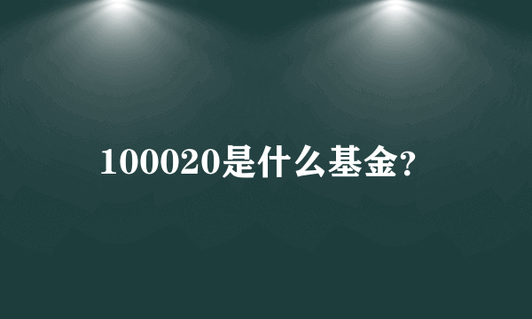 100020是什么基金？