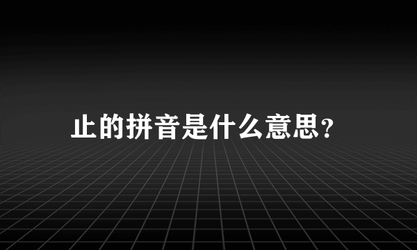 止的拼音是什么意思？